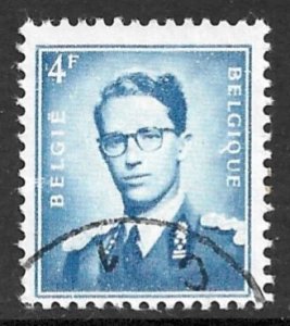 BELGIUM 1953-72 4fr Bright Ultramarine King Baudouin Portrait Issue Sc 457 VFU