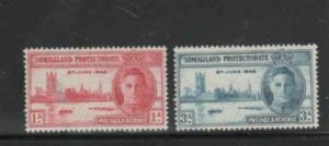 SOMALILAND #108-109 1946 PEACE ISSUE MINT VF LH O.G