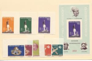 Paraguay, 806-13a, Space Imperf Singles & S/S(1), **MNH**