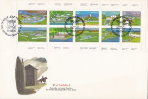 Canada # 992a, Canadian Forts, Full sheet, First Day Cover