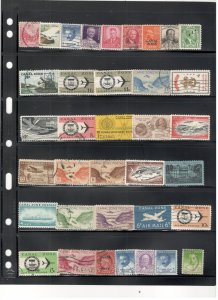CANAL ZONE COLLECTION ON STOCK SHEET MINT/USED