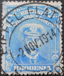 Rhodesia Admiral 2½d p15 with EIFFEL FLATS (DC) postmark