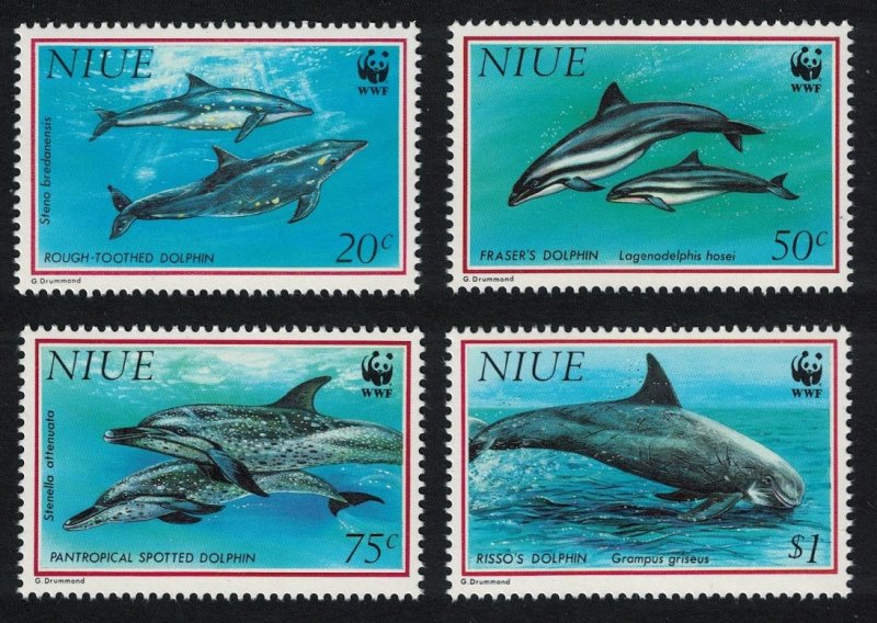 Niue WWF Pacific Dolphins 4v 1993 MNH SC#651-654 SG#763-766 MI#822-825