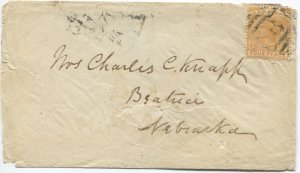 1886 Bahamas cover to U.S.A. with GOVERNOR'S HARBOUR cds on reverse.