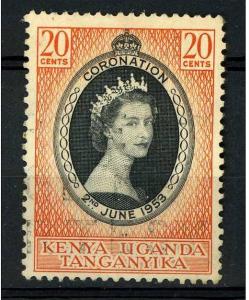 Kenya Uganda Tanganyika 1953 Scott 101 used - 20c Coronation