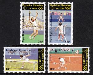 CENTRAL AFRICAN REPUBLIC — SCOTT C326-C329 — 1986 TENNIS SET— MNH — SCV $14.60