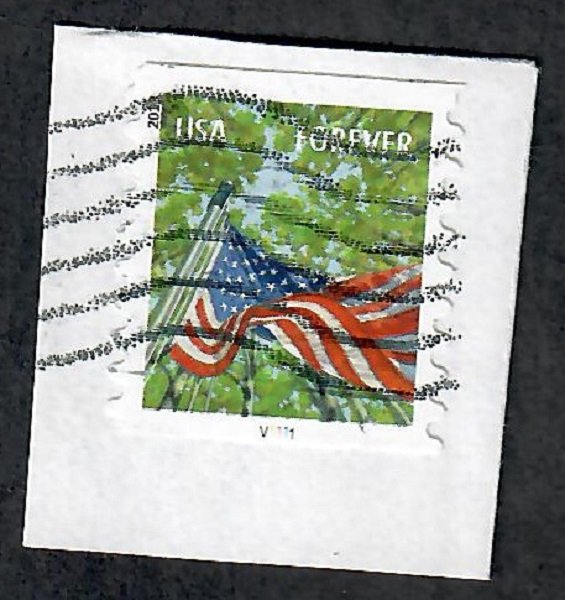 US #4768 Flag Used PNC Single plate #V1111 on paper