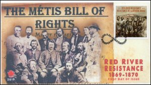 CA19-022, 2019, Red River Resistance, Pictorial Postmark, First Day Cover, Metis