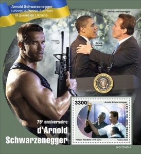 2022/08- NIGER - ARNOLD SCHWARZENEGGER  II       1V    MNH **