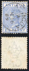 Antigua SG27b 2 1/2d Wmk Crown CA Variety Top Left Triangle Detached Cat 475