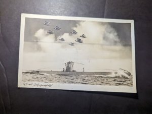 1941 Germany Military Uboat PPC Postcard Cover Stolp to Kiel U9 and Planes