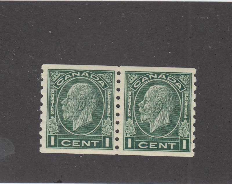 CANADA # 205 VF-MNH PAIR KGV 1ct MEDALLIONS COILS CAT VALUE $70