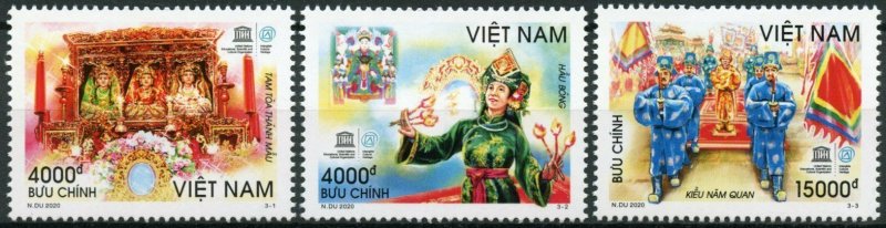 Vietnam 2020 MNH UNESCO Stamps Worshipping of Tam Phu Mothers Cultures 3v Set