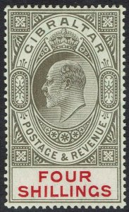 GIBRALTAR 1906 KEVII 4/- 