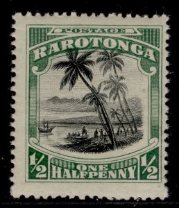 COOK ISLANDS GV SG70, ½d black & green, LH MINT.