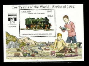 Guyana 1993 - Model Trains - Souvenir Sheet Stamp - MNH