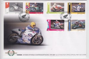 Isle of Man -  2008,  Honda 50th,   set of 6 on FDC