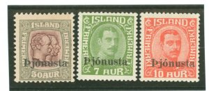 Iceland #O69-71 Mint (NH) Single (Complete Set)