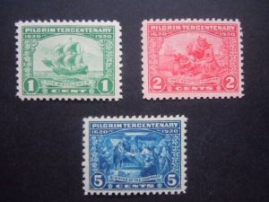 1920 #548, 549, 550 Pilgrim Tercentenary Issues  MNH OG VF/XF #3 CV $134