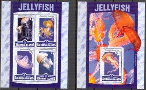 Solomon Islands 2016 Marine Life Jellyfish sheet + S/S MNH