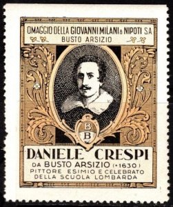 Vintage Italy Poster Stamp Daniele Crespi An Excellent And Celebrated Painter