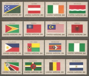 UN NY Sc# 374 - 389 MNH FVF Set16 Flags