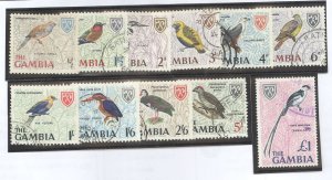 Gambia #215/217-225/227 Used Single