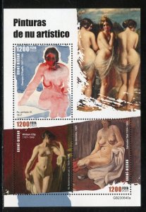 GUINEA BISSAU 2023 PAINTINGS OF NUDES SHEET MINT NH