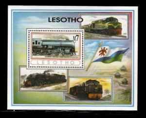 Lesotho 1993 - Trains Railway - Souvenir Stamp Sheet - Scott #977 - MNH