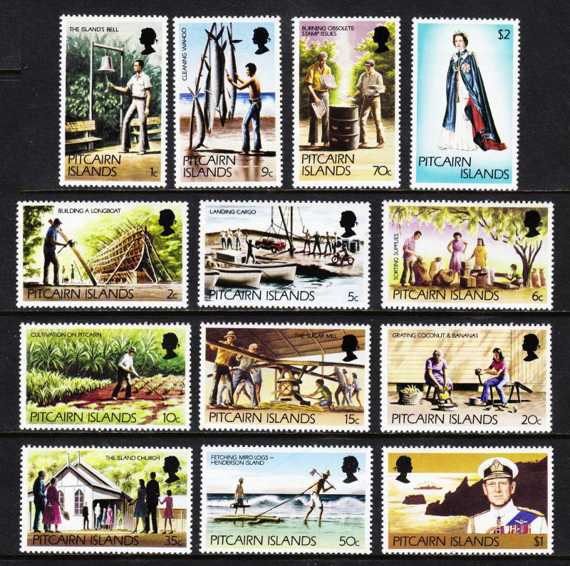 PITCAIRN ISLANDS — SCOTT 52//269 — 1965-86 — 12 SETS — MNH — 4 SCANS —SCV $90.40