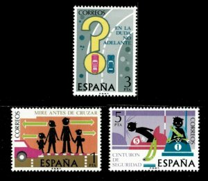 Spain 1976 - Road Safety Tips - Set of 3v - Scott 1937-39 - MNH