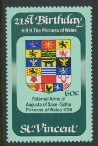 St. Vincent  SC# 648  MNH Princess Diana Birthday 1982  see detail & scan