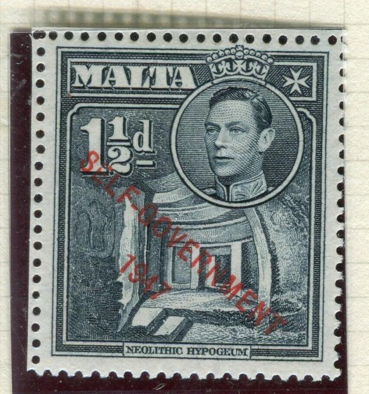 MALTA;1947 early GVI SELF GOVT issue fine Mint hinged 1.5d. value