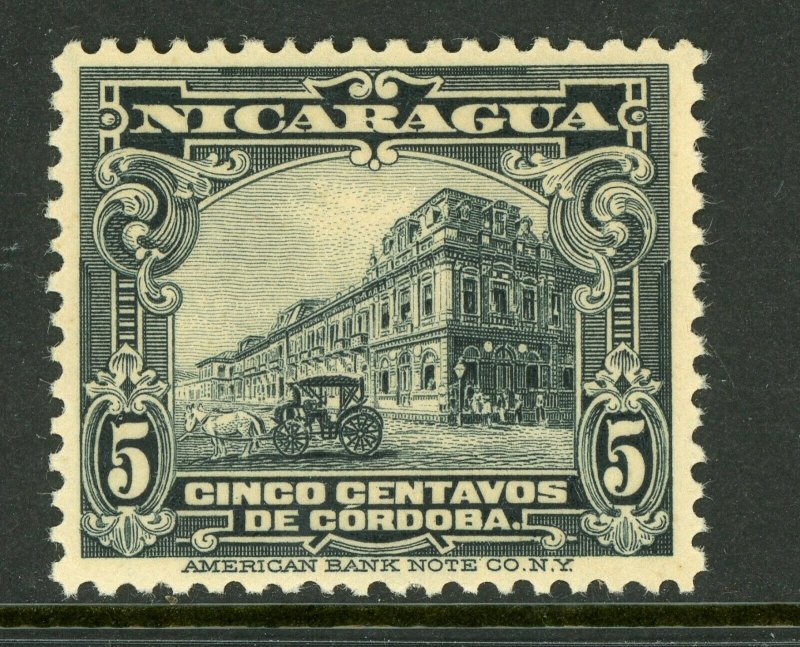 Nicaragua 1914 Cathedral 5¢ Rotary Printing Mint R278 ⭐⭐⭐ 