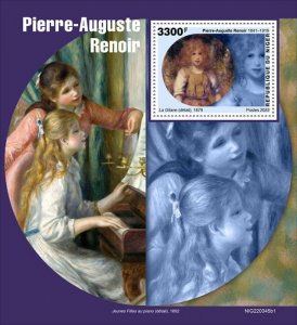 NIGER - 2022 - Pierre Auguste Renoir - Perf Souv Sheet #1 - Mint Never Hinged