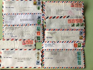 Japan 10 large business Airmail stamps covers Ref A937