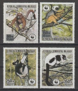 MADAGASCAR 1988 WWF SG 671/74 MNH