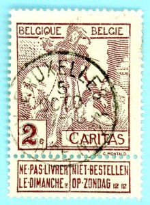 Belgium, Scott #B2, Used