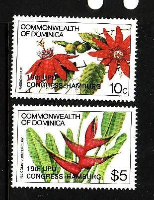 Dominica-Sc#852-3-unused NH set-Flowers-Flora-1984-