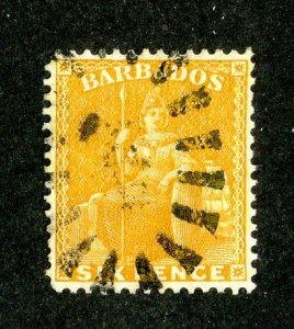 1875 Barbados Sc.# 55 U cv $2.40  (17 BCXX )