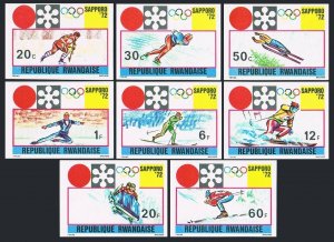 Rwanda 436-443 imperf,MNH.Michel 479B-486B. Olympics Sapporo-1972.Hockey,Slalom,