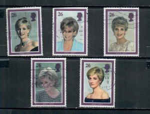 G.B 1998 COMMEMORATIVE SET PRINCESS DIANA ISSUE ,USED 091120