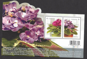 Canada #2376 MNH ss, flowers, African violet hybrids, issued 2010