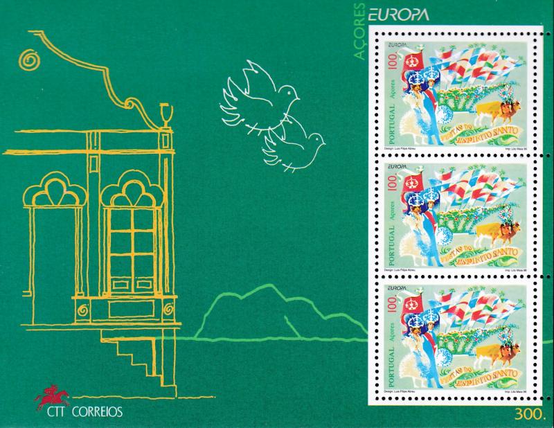 Azores 1999 EUROPA Issue Pico Mountain Nature Preserve Small Sheet  VF/NH