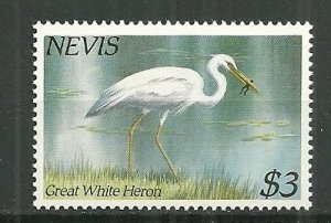 1985 Nevis #406 $3 Great White Heron MNH