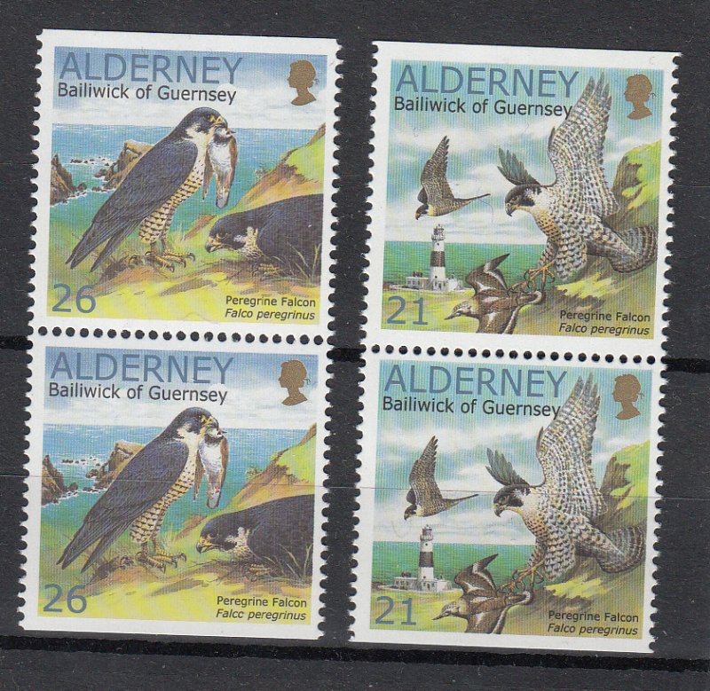 Alderney 2000 - Peregrine Panes pairs superb Unmounted mint NHM