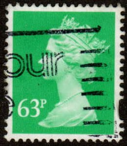 Great Britain  #MH235  Used  Phosphor 2B blue/white CV $2.25