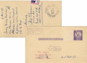 United States A.P.O.'s 3c Statue of Liberty Postal Card 1958 York, N.Y. Army-...