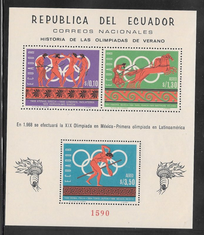 Ecuador #754G MNH Perforate Souvenir Sheet (12872)