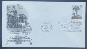 Scott 2342 FDC Ratification of the Constitution South Carolina  Artcraft Cachet